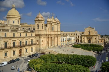 Naklejka premium San Nicolò Cathedral, Noto, Syracuse Province, Sicily, Italy, Europe