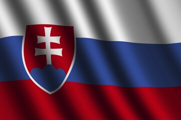 Obraz premium The Slovakia flag flying in the wind
