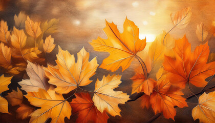 Amber Topaz Honey Maple Autumn Leaves Warm seasonal hues rustic vibes textured brushstrokes