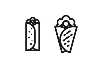 burrito fast food icon line design
