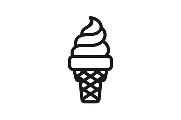 ice cream with cup line icon design