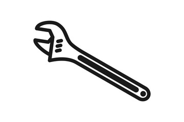 adjustable wrench icon line design