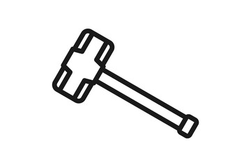 sledgehammer icon line vector design