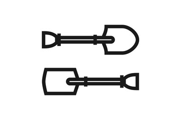 simple shovel icon line design