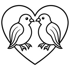 Modern Lovebirds Line Art Aesthetic