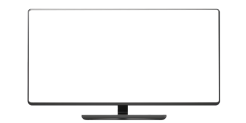 wide panorama screen monitor isolated on white or transparent png
