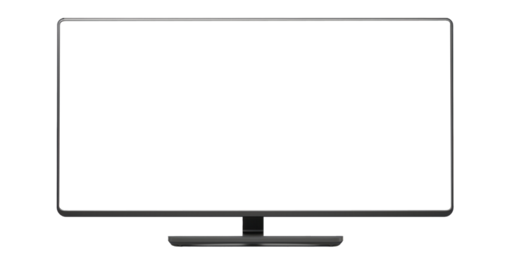 wide panorama screen monitor isolated on white or transparent png