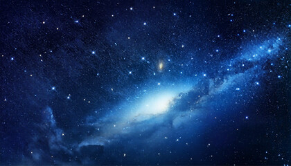 Deep Blue Navy Midnight Indigo Cosmic Dust Outer space void celestial nebula glowing stars
