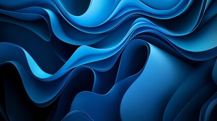 Obraz premium Waves of blue fabric creating a dynamic abstract pattern in a modern design