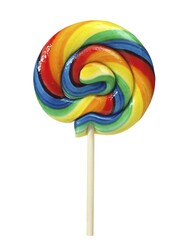 Colorful appetizing lollipop isolated on white background with clipping path