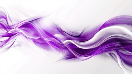 Dynamic purple and white abstract wave lines on a white background. Digital artwork for modern design and print. Background image of swirling purple watercolor texture with white background. AIG51.