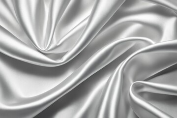 Fototapeta premium White silk fabric with shiny, soft folds creating an elegant and luxurious appearance, AI generated