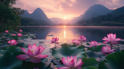 sunrise in the mountains