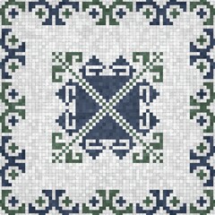 Mosaic tiles background, seamless vector pattern