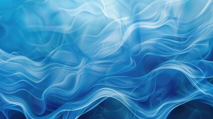 Obraz premium Wonderful picture of micro light sparkling particles scattered across blue flowing wave, create abstract style effect perfect for background design that evoke a sense of energetic and fantasy. AIG53.