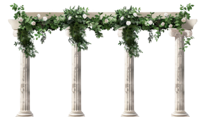 wedding arch with columns isolated on transparent background