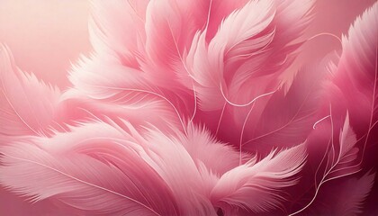 Obraz premium pink feather on a black background
