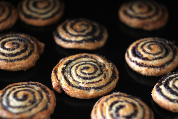 Sweet cookies with poppy seeds and cinnamon