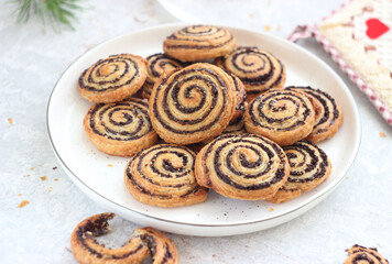 Sweet cookies with poppy seeds and cinnamon