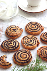 Sweet cookies with poppy seeds and cinnamon