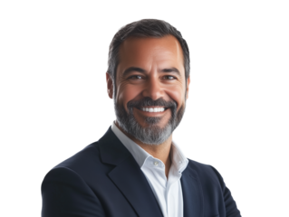 portrait of a smiling businessman isolated on transparent background