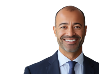 portrait of a smiling businessman isolated on transparent background