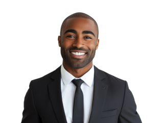 portrait of a smiling businessman isolated on transparent background