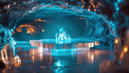 Glowing Crystals in a Mystical Cave