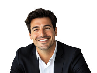 portrait of a smiling businessman isolated on transparent background