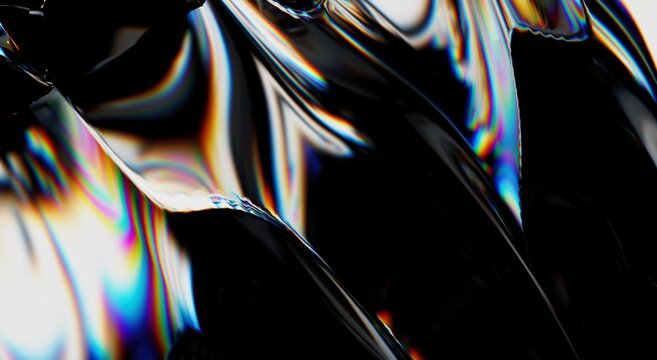 Iridescent Glass Waves with Spectrum Highlights