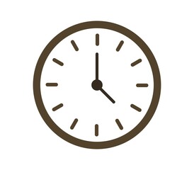 Clock icon illustrated on white background