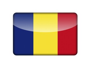 The Chad flag in the form of a glossy icon