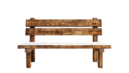 Wooden Bench isolated on transparent background