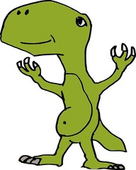 Vector illustration of a cute dinosaur on white