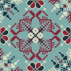 Traditional Latvian embroidery seamless pattern, vector illustration