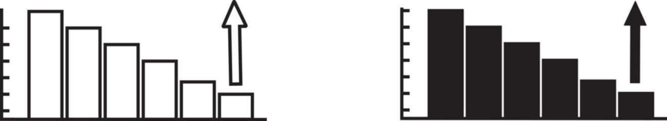 growing graph icon set vector