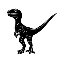 dinosaur with teeth black silhouette vector