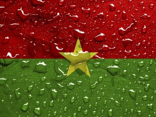 Flag of Burkina Faso with rain drops