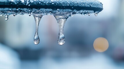 Close-Up of Cold Water Droplets Dripping from a Bottle in a Refreshing Setting