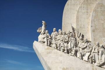 Monument of discoveries, Padrao dos Descobrimentos, navigator and discoverer, at the head of Henry...