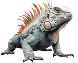 Obraz premium Lizard with spiky hair and a long tail