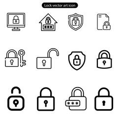 Lock icon set. Padlock open and closed. Locked and unlocked icon. Security symbol. Vector illustration on white background.
