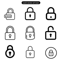 Lock icon set. Padlock open and closed. Locked and unlocked icon. Security symbol. Vector illustration on white background.
