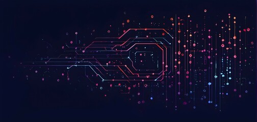 Fototapeta premium Illustration of abstract stream Artificial intelligence, Big data, AI generated