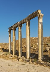 South Decumanus colonnade, Jerash, Jordan, Asia