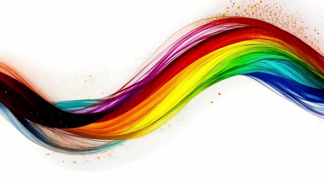 Bright, flowing lines create a dynamic wave of colors that evoke feelings of energy and creativity, blending seamlessly into a harmonious spectrum.