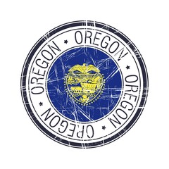 Great state of Oregon postal rubber stamp, vector object over white background
