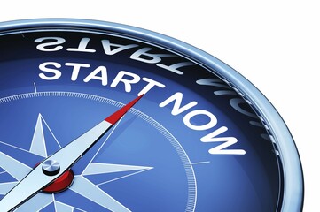 3D rendering of a compass with a start now icon © Frank Peters/imageBROKER