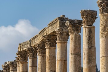 Corinthian Columns of Cardo Maximus street, Jerash, Jordan, Asia