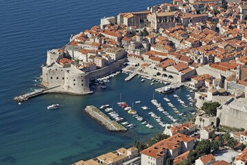 View of the old harbour, old town, Dubrovnik, Croatia, Europe